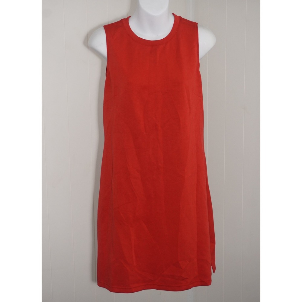 Sampeel Size Small Red Polyester Rayon Sleeveless Shift Dress